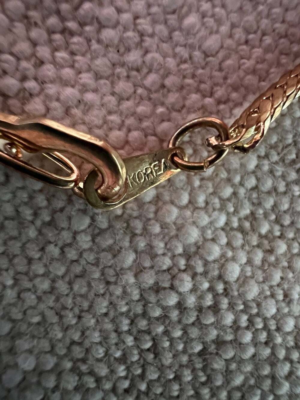 Vintage 14k Gold Plated Herringbone Chain Bracelet Made In Korea